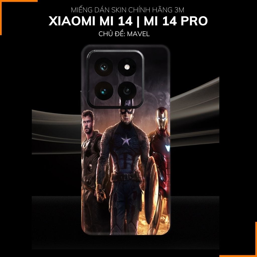 Dán skin điện thoại Xiaomi Mi 14 , Mi 14 Pro full body và camera nhập khẩu chính hãng USA in hình MAVEL - SKD M01 phụ kiện điện thoại huỳnh tân store