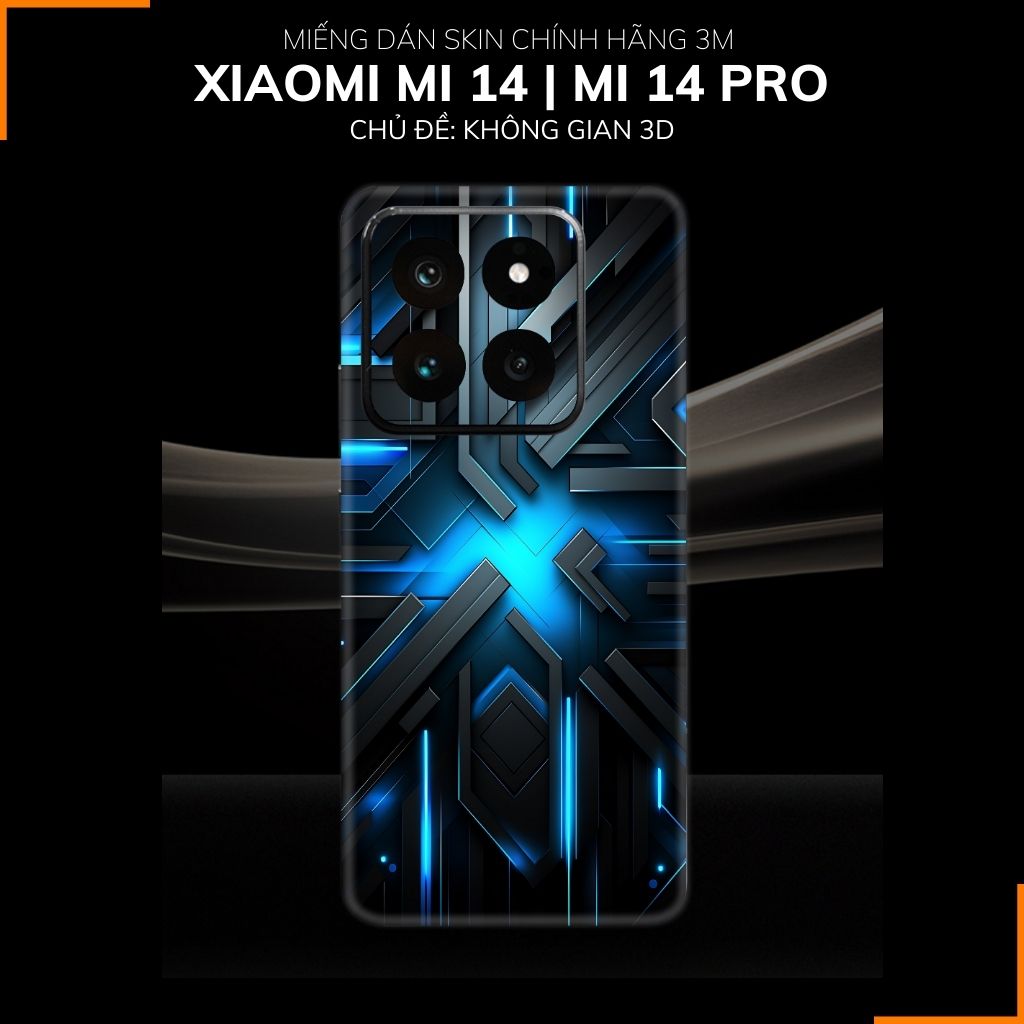 Dán skin điện thoại Xiaomi Mi 14 , Mi 14 Pro full body và camera nhập khẩu chính hãng USA in hình Không gian 3D - SKD A04 phụ kiện điện thoại huỳnh tân store