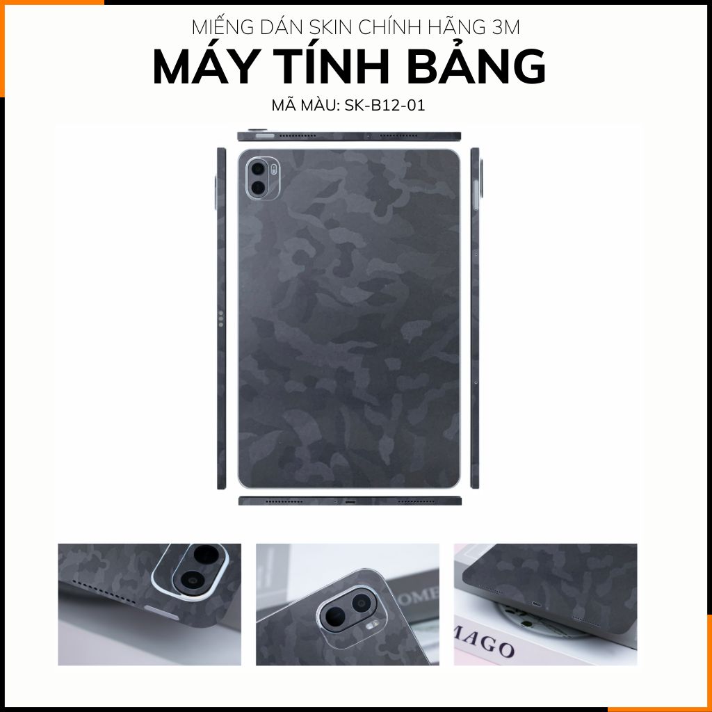 Dán skin máy tính bảng xiaomi, huawei, oppo, lenovo, google, microsoft, vivo  full body và camera chính hãng ORAFOL nhập khẩu từ ĐỨC MÁY TÍNH BẢNG  - CAMO BLACK -  SK B12 01 phụ kiện điện thoại huỳnh tân store