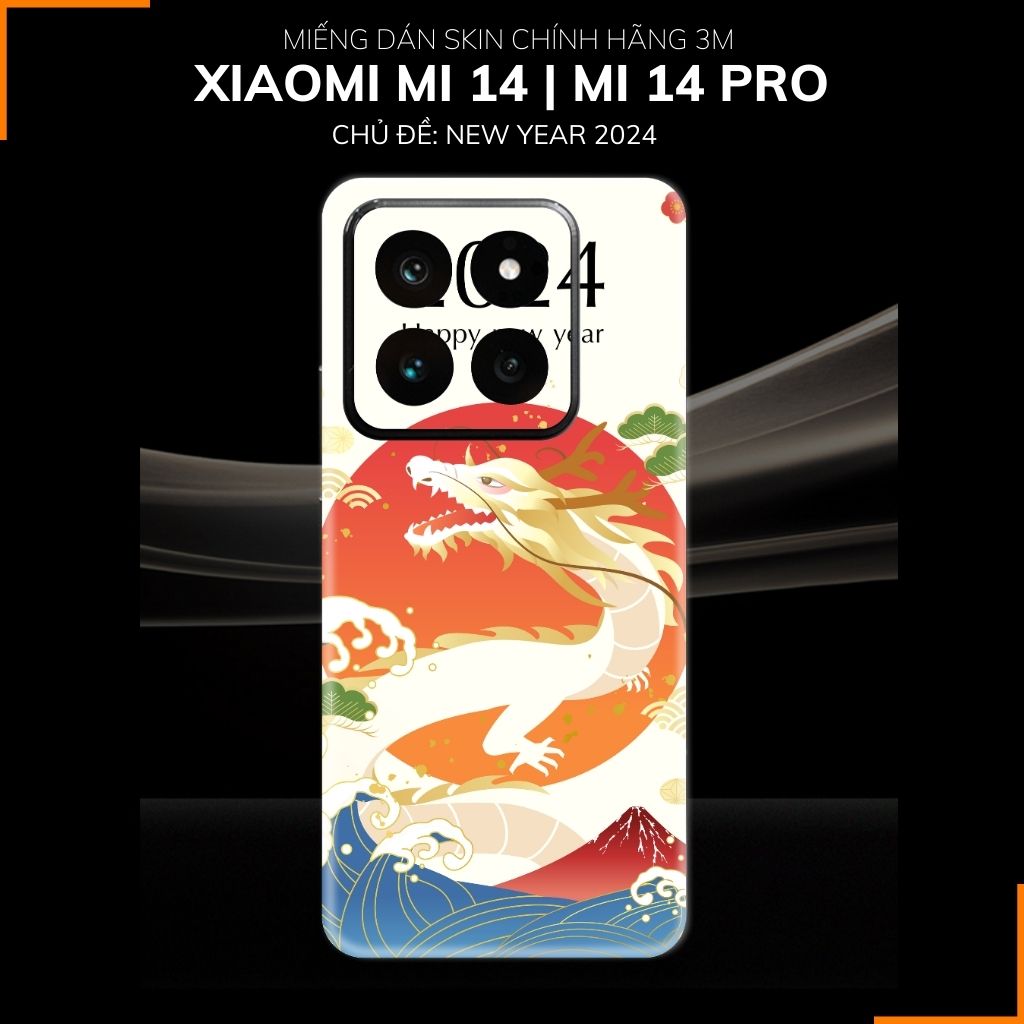 Dán skin điện thoại Xiaomi Mi 14 , Mi 14 Pro full body và camera nhập khẩu chính hãng USA in hình NEW YEAR 2024 - SKD Q36 phụ kiện điện thoại huỳnh tân store