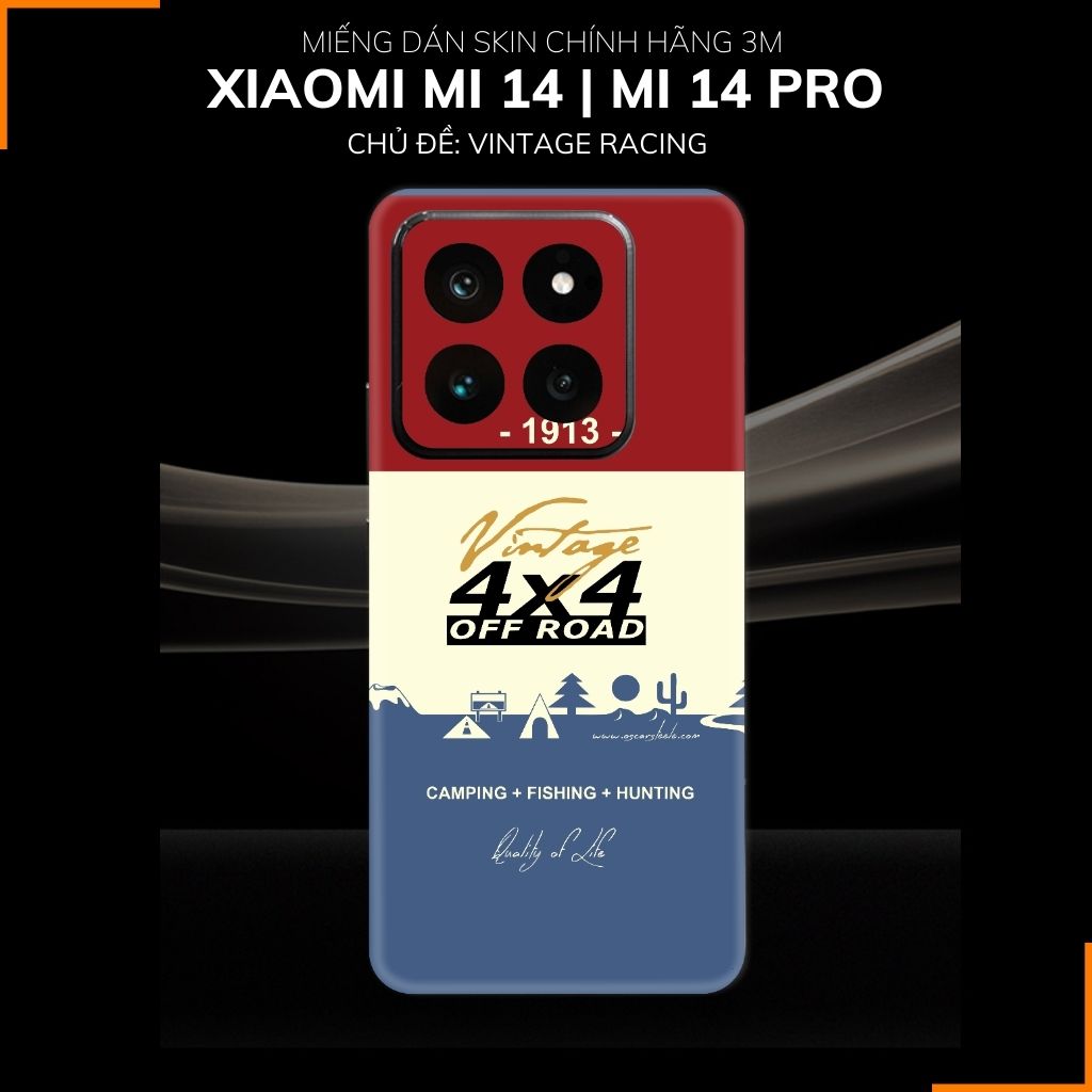 Dán skin điện thoại Xiaomi Mi 14 , Mi 14 Pro full body và camera nhập khẩu chính hãng USA in hình VINTAGE RACING - SKD O20 phụ kiện điện thoại huỳnh tân store