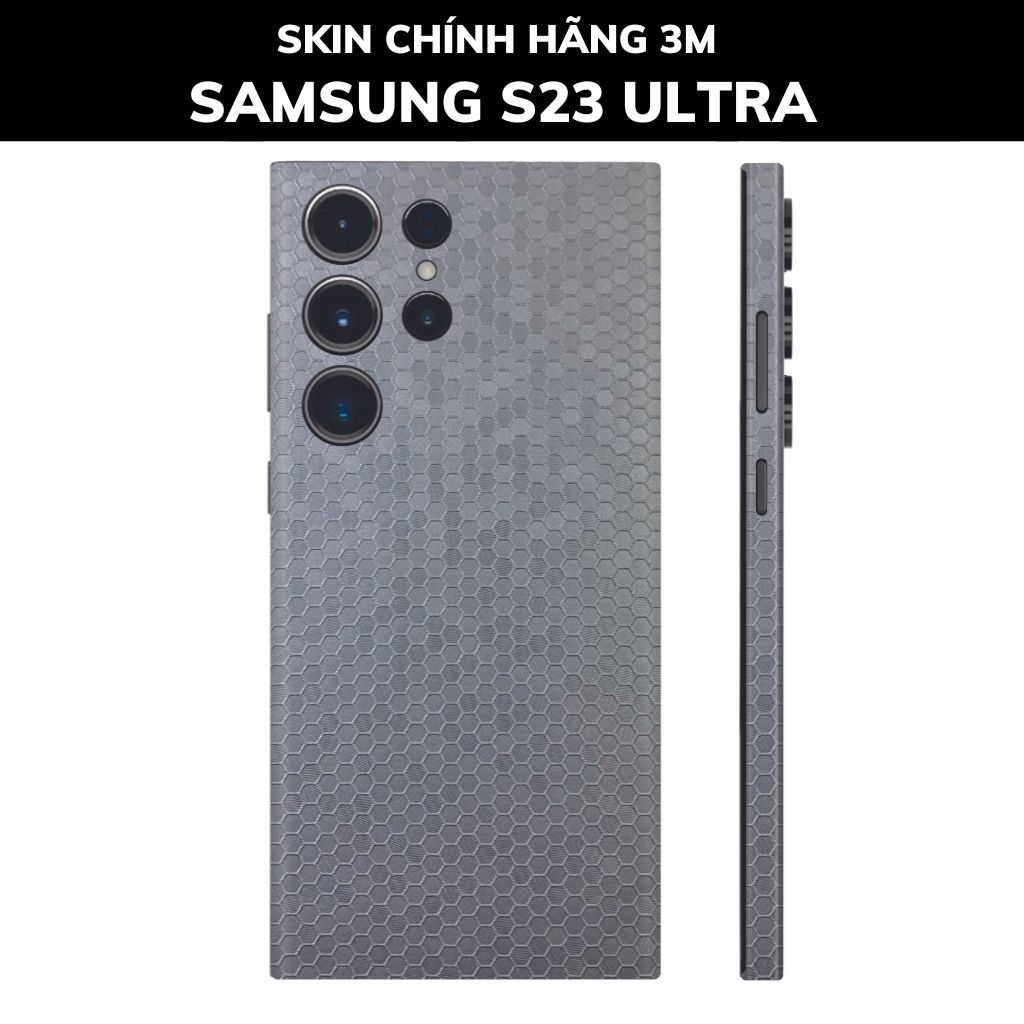 Dán skin điện thoại Samsung S23 Ultra full body và camera nhập khẩu chính hãng USA phụ kiện điện thoại huỳnh tân store - HONEYCOMB WHITE - Warp Skin Collection