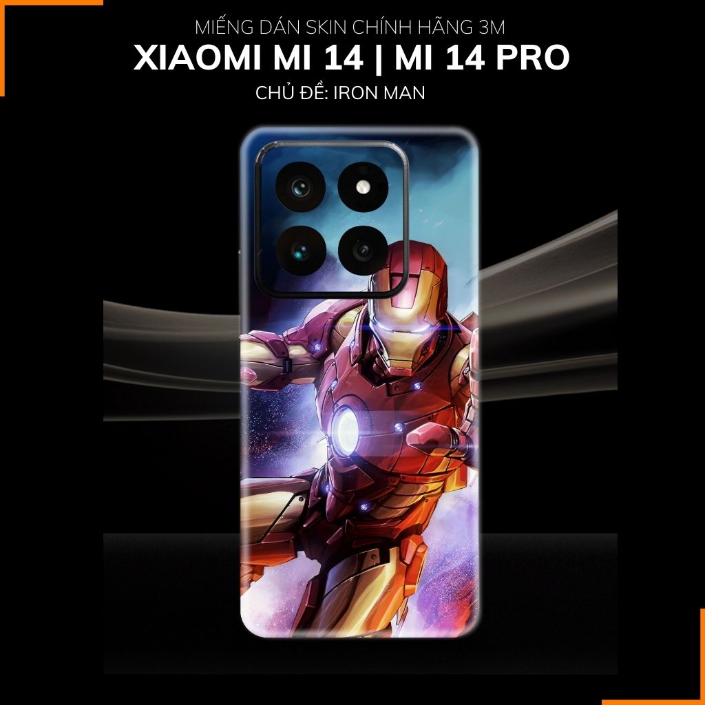 Dán skin điện thoại Xiaomi Mi 14 , Mi 14 Pro full body và camera nhập khẩu chính hãng USA in hình IRON MAN - SKD I01 phụ kiện điện thoại huỳnh tân store