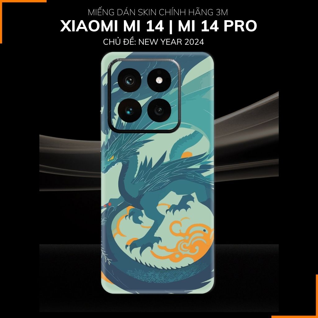 Dán skin điện thoại Xiaomi Mi 14 , Mi 14 Pro full body và camera nhập khẩu chính hãng USA in hình NEW YEAR 2024 - SKD Q07 phụ kiện điện thoại huỳnh tân store