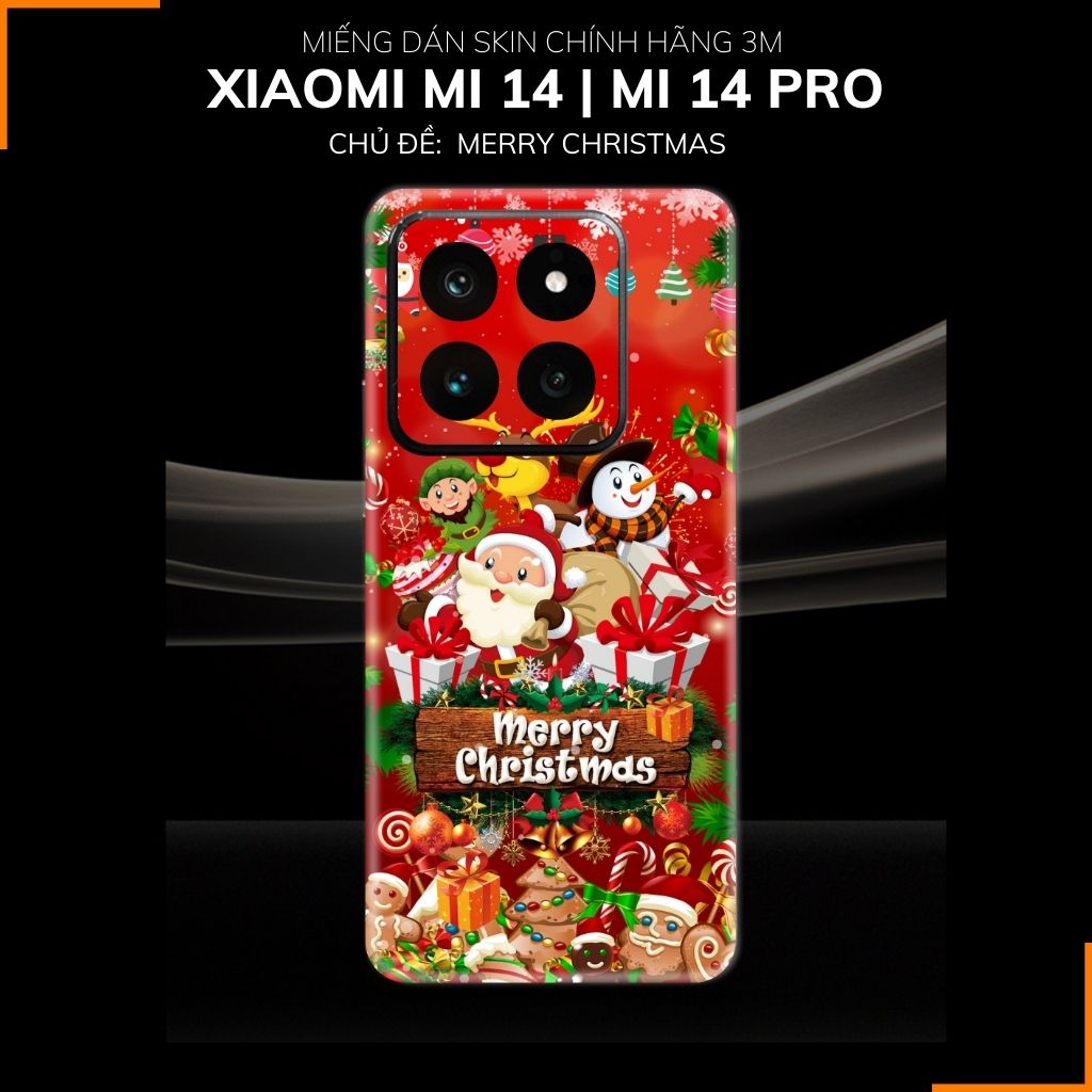Dán skin điện thoại Xiaomi Mi 14 , Mi 14 Pro full body và camera nhập khẩu chính hãng USA in hình MERRY CHRISTMAS - SKD P05 phụ kiện điện thoại huỳnh tân store