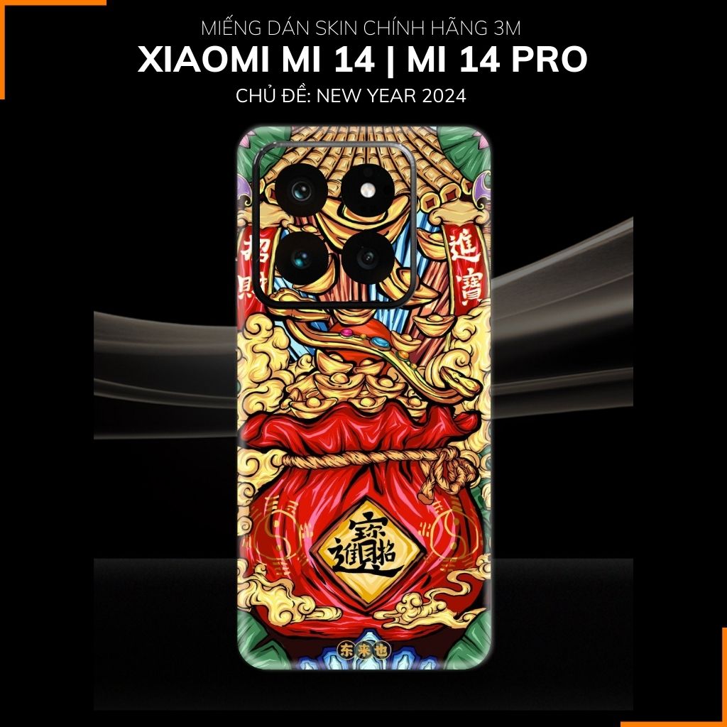 Dán skin điện thoại Xiaomi Mi 14 , Mi 14 Pro full body và camera nhập khẩu chính hãng USA in hình NEW YEAR 2024 - SKD Q48 phụ kiện điện thoại huỳnh tân store