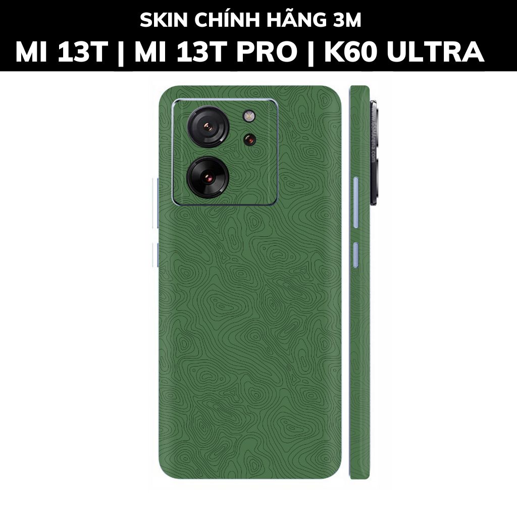 Dán skin điện thoại Mi 13T | Mi 13T Pro  | K60 Ultra full body và camera nhập khẩu chính hãng USA phụ kiện điện thoại huỳnh tân store - MAP GREEN - Warp Skin Collection