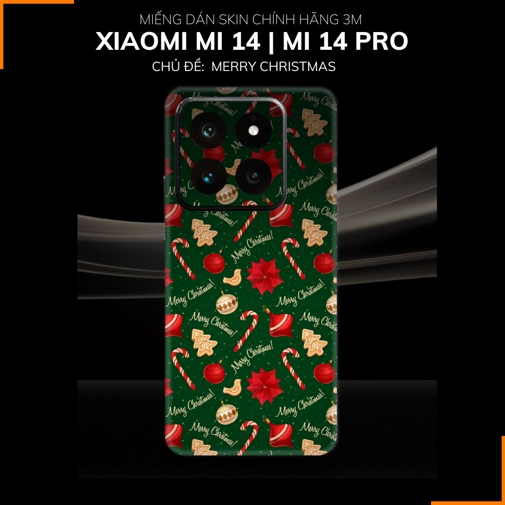 Dán skin điện thoại Xiaomi Mi 14 , Mi 14 Pro full body và camera nhập khẩu chính hãng USA in hình MERRY CHRISTMAS - SKD P14 phụ kiện điện thoại huỳnh tân store