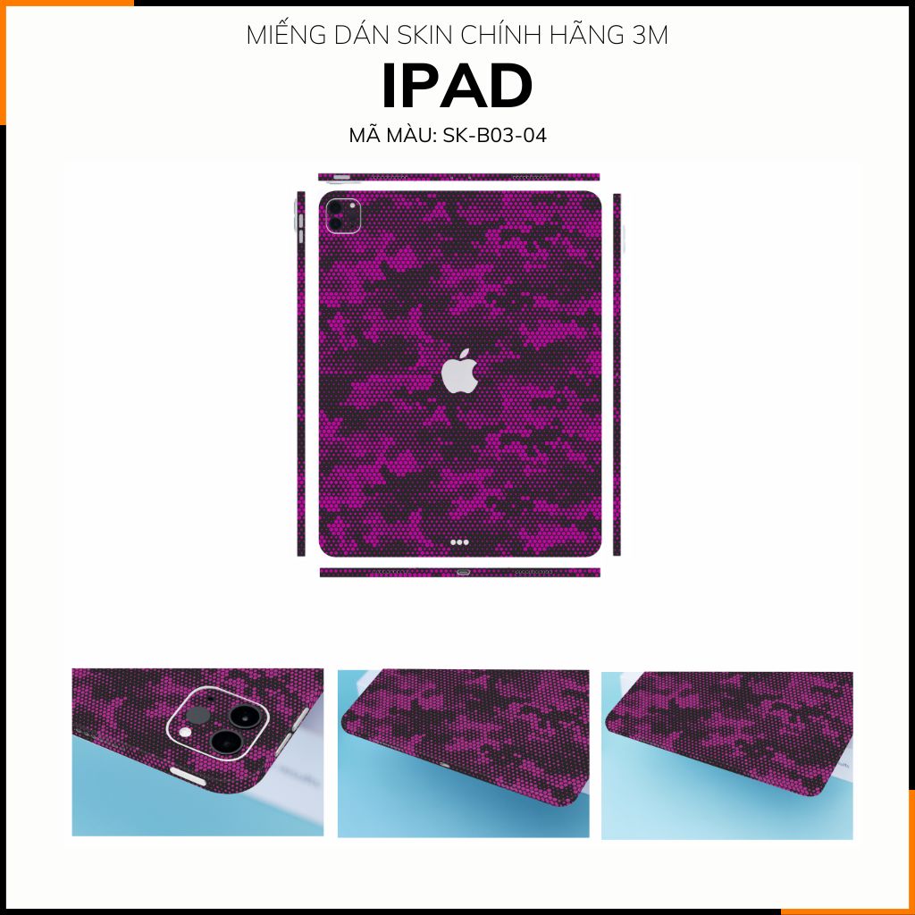 Dán skin ipad , ipad pro, ipad air , ipad mini full body và camera chính hãng 3M - MAMBA PURPLE -  SK B03 04 phụ kiện điện thoại huỳnh tân store