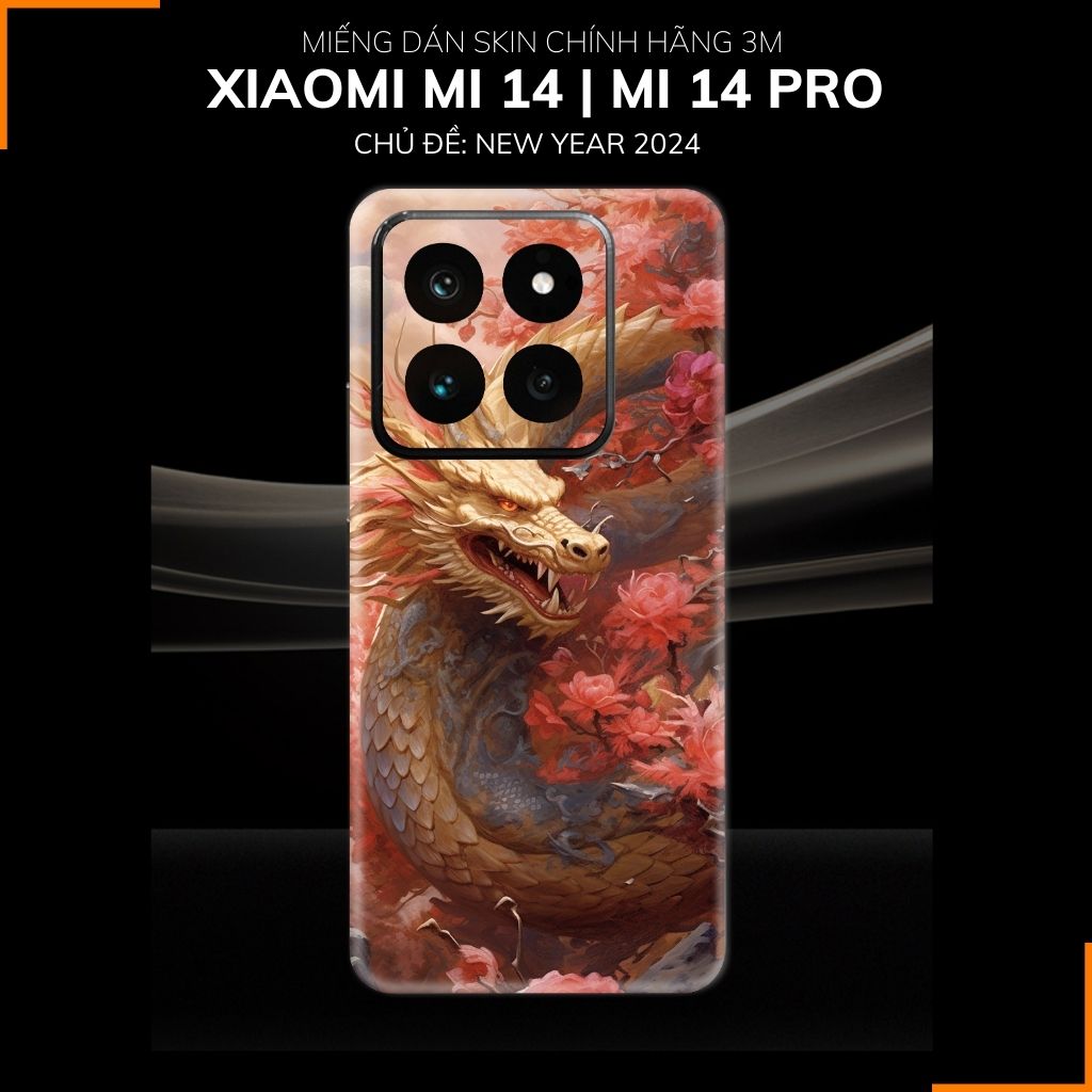 Dán skin điện thoại Xiaomi Mi 14 , Mi 14 Pro full body và camera nhập khẩu chính hãng USA in hình NEW YEAR 2024 - SKD Q10 phụ kiện điện thoại huỳnh tân store