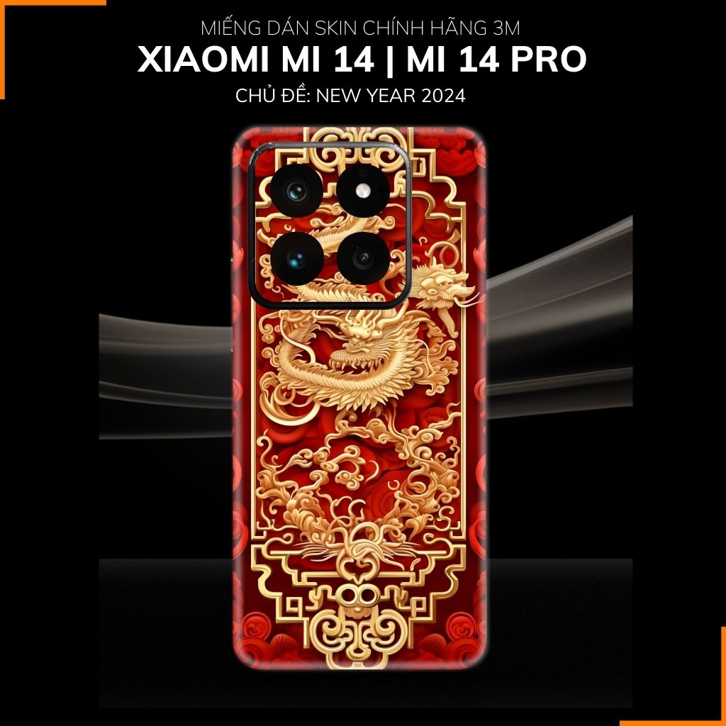 Dán skin điện thoại Xiaomi Mi 14 , Mi 14 Pro full body và camera nhập khẩu chính hãng USA in hình NEW YEAR 2024 - SKD Q12 phụ kiện điện thoại huỳnh tân store