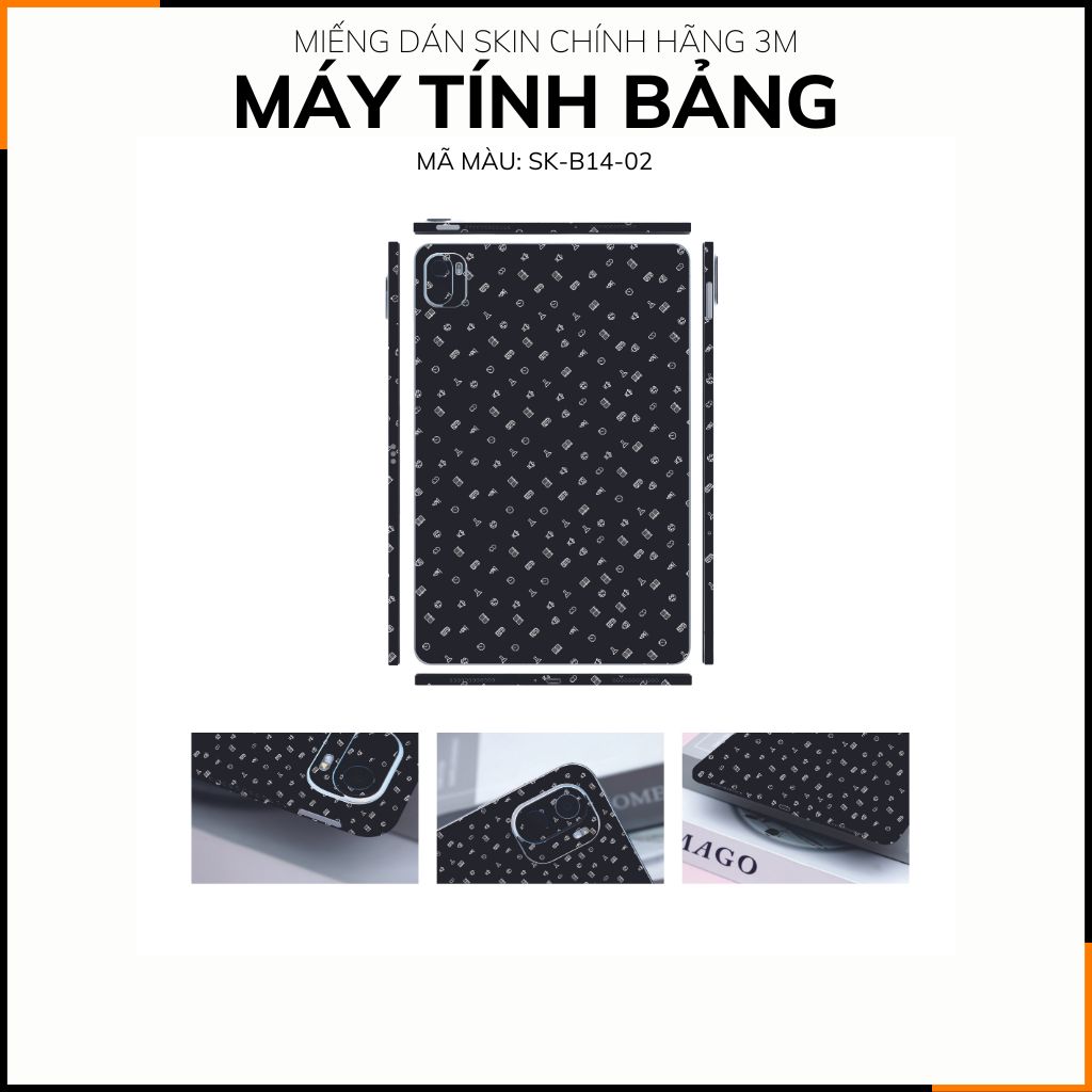 Dán skin máy tính bảng xiaomi, huawei, oppo, lenovo, google, microsoft, vivo  full body và camera chính hãng ORAFOL nhập khẩu từ ĐỨC MÁY TÍNH BẢNG  - MANY STICKER BLACK -  SK B14 02 phụ kiện điện thoại huỳnh tân store