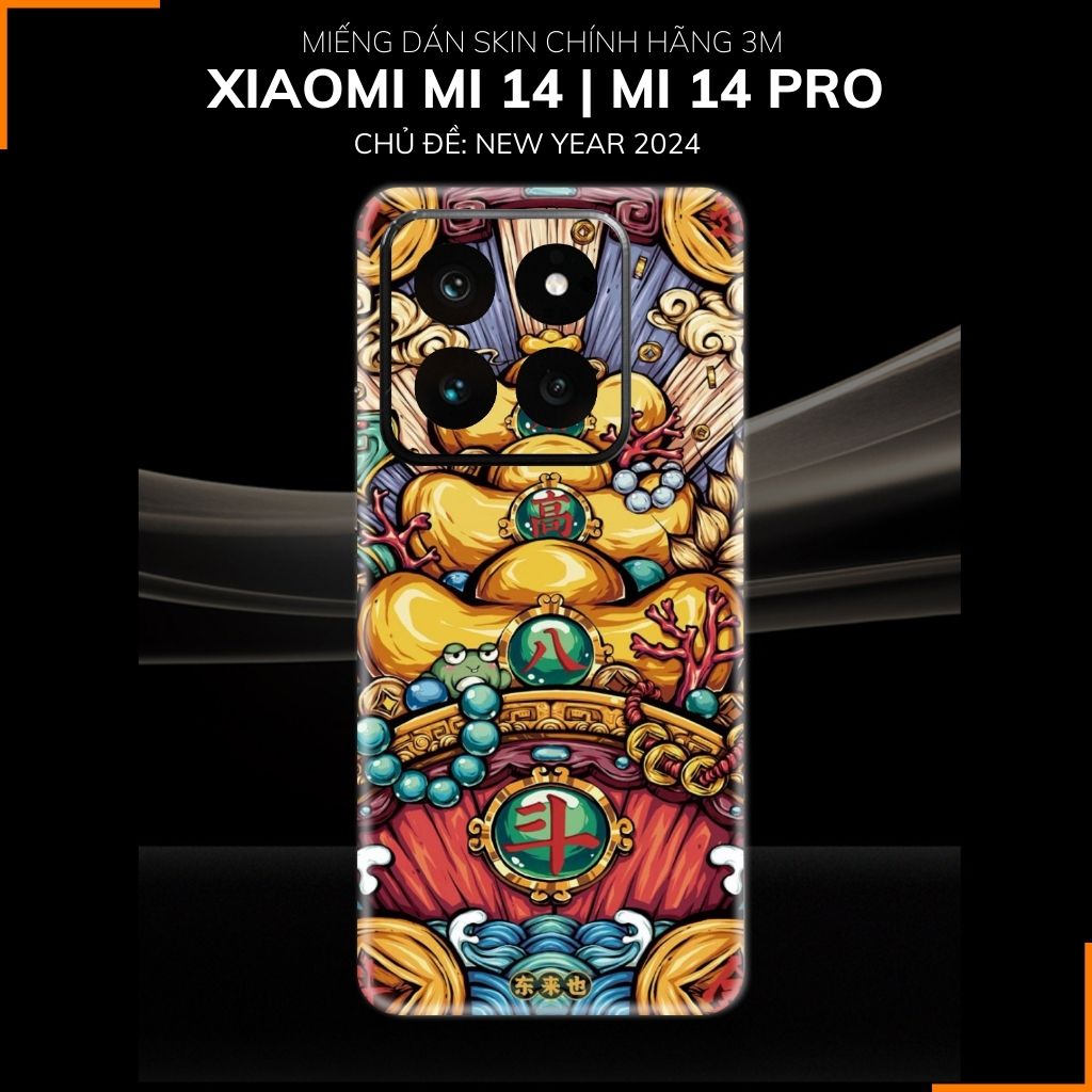 Dán skin điện thoại Xiaomi Mi 14 , Mi 14 Pro full body và camera nhập khẩu chính hãng USA in hình NEW YEAR 2024 - SKD Q47 phụ kiện điện thoại huỳnh tân store