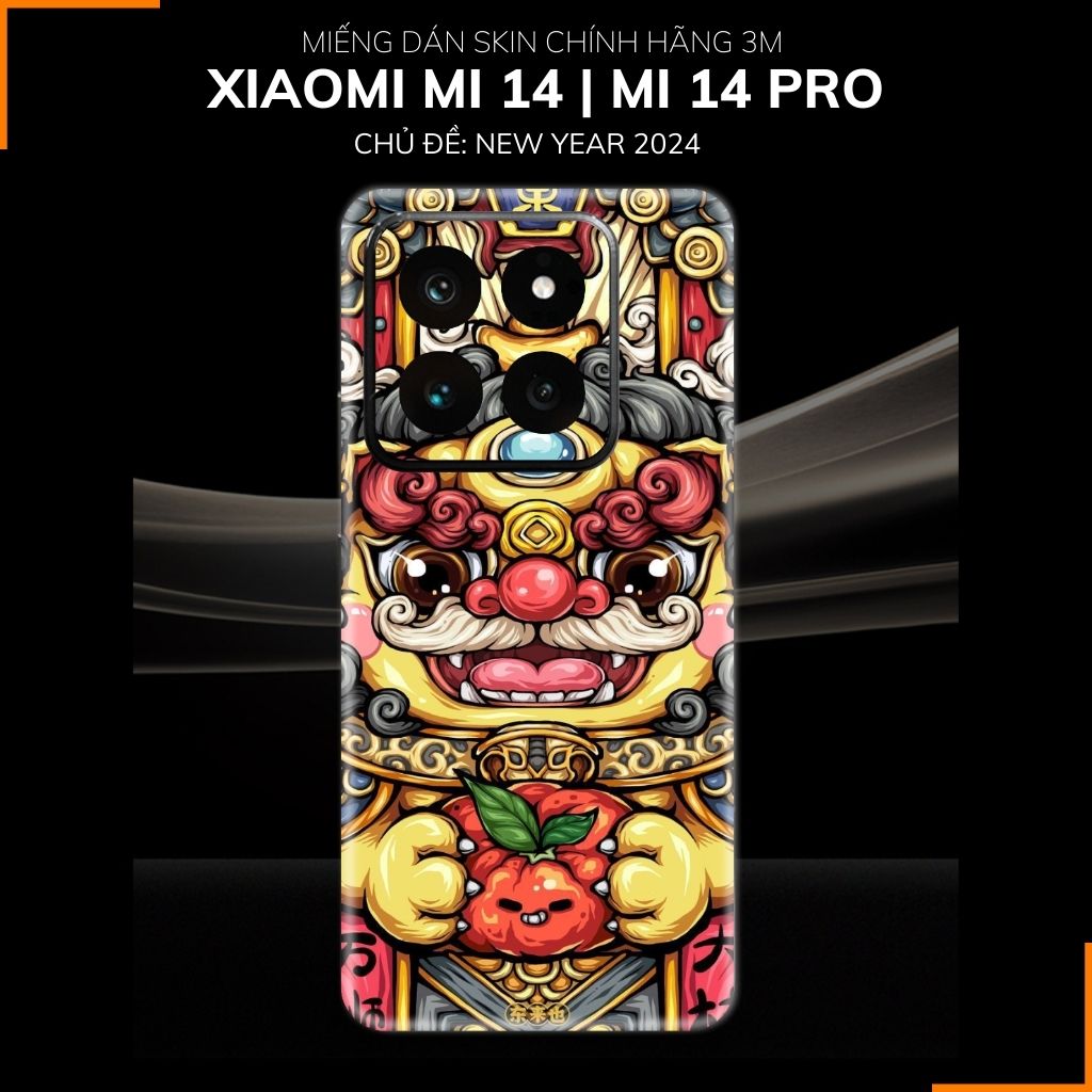 Dán skin điện thoại Xiaomi Mi 14 , Mi 14 Pro full body và camera nhập khẩu chính hãng USA in hình NEW YEAR 2024 - SKD Q46 phụ kiện điện thoại huỳnh tân store