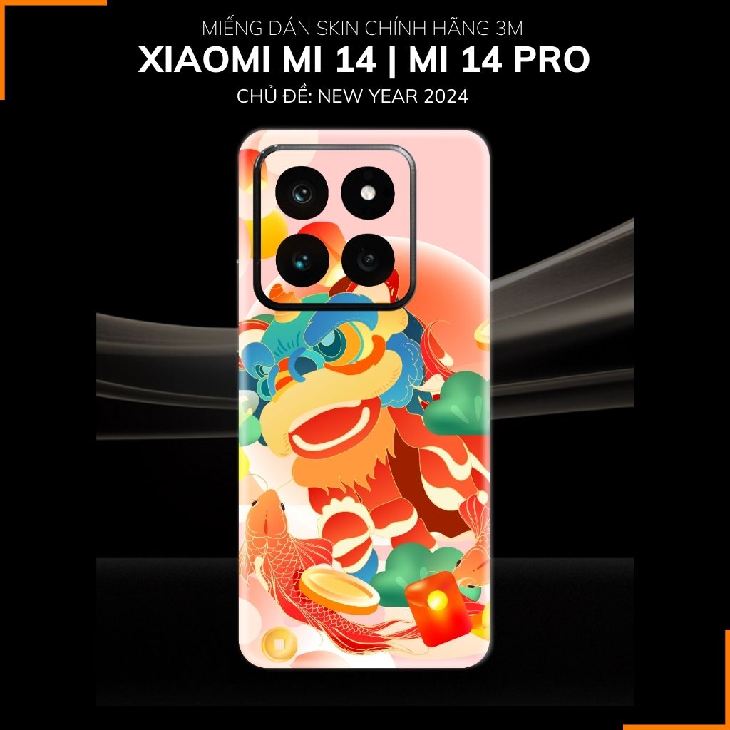 Dán skin điện thoại Xiaomi Mi 14 , Mi 14 Pro full body và camera nhập khẩu chính hãng USA in hình NEW YEAR 2024 - SKD Q21 phụ kiện điện thoại huỳnh tân store