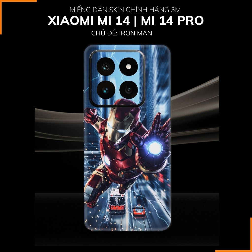 Dán skin điện thoại Xiaomi Mi 14 , Mi 14 Pro full body và camera nhập khẩu chính hãng USA in hình IRON MAN - SKD I09 phụ kiện điện thoại huỳnh tân store