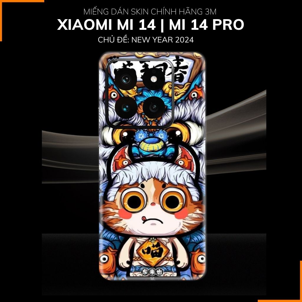Dán skin điện thoại Xiaomi Mi 14 , Mi 14 Pro full body và camera nhập khẩu chính hãng USA in hình NEW YEAR 2024 - SKD Q42 phụ kiện điện thoại huỳnh tân store