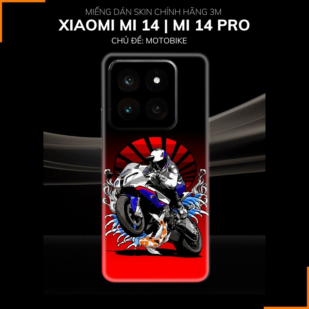Dán skin điện thoại Xiaomi Mi 14 , Mi 14 Pro full body và camera nhập khẩu chính hãng USA in hình  Motobiker - SKD - C01 phụ kiện điện thoại huỳnh tân store