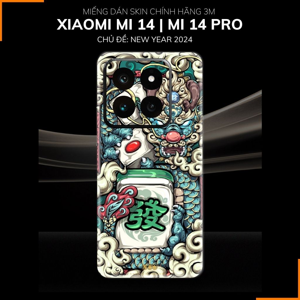 Dán skin điện thoại Xiaomi Mi 14 , Mi 14 Pro full body và camera nhập khẩu chính hãng USA in hình NEW YEAR 2024 - SKD Q28 phụ kiện điện thoại huỳnh tân store