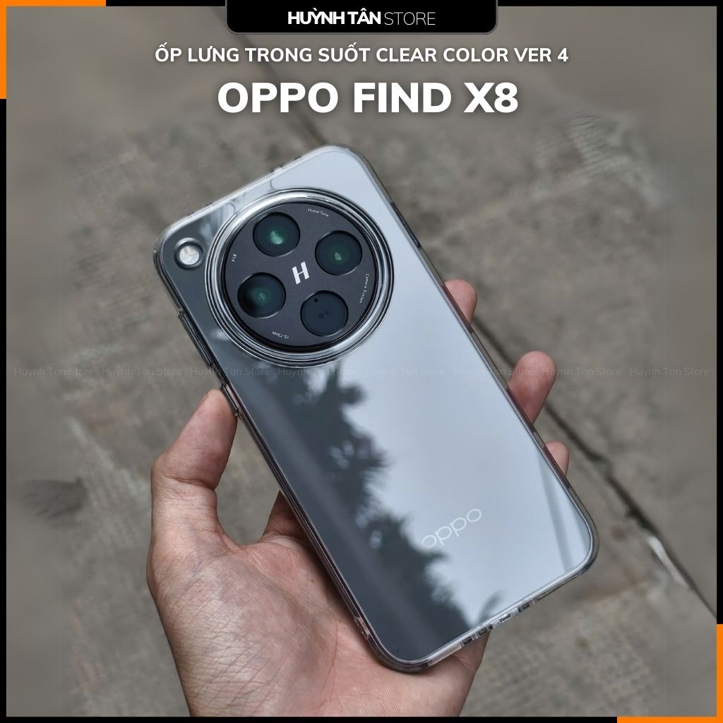 Ốp lưng oppo Find x8  chống sốc CLEAR COLOR VER 4 trong suốt bảo vệ camera