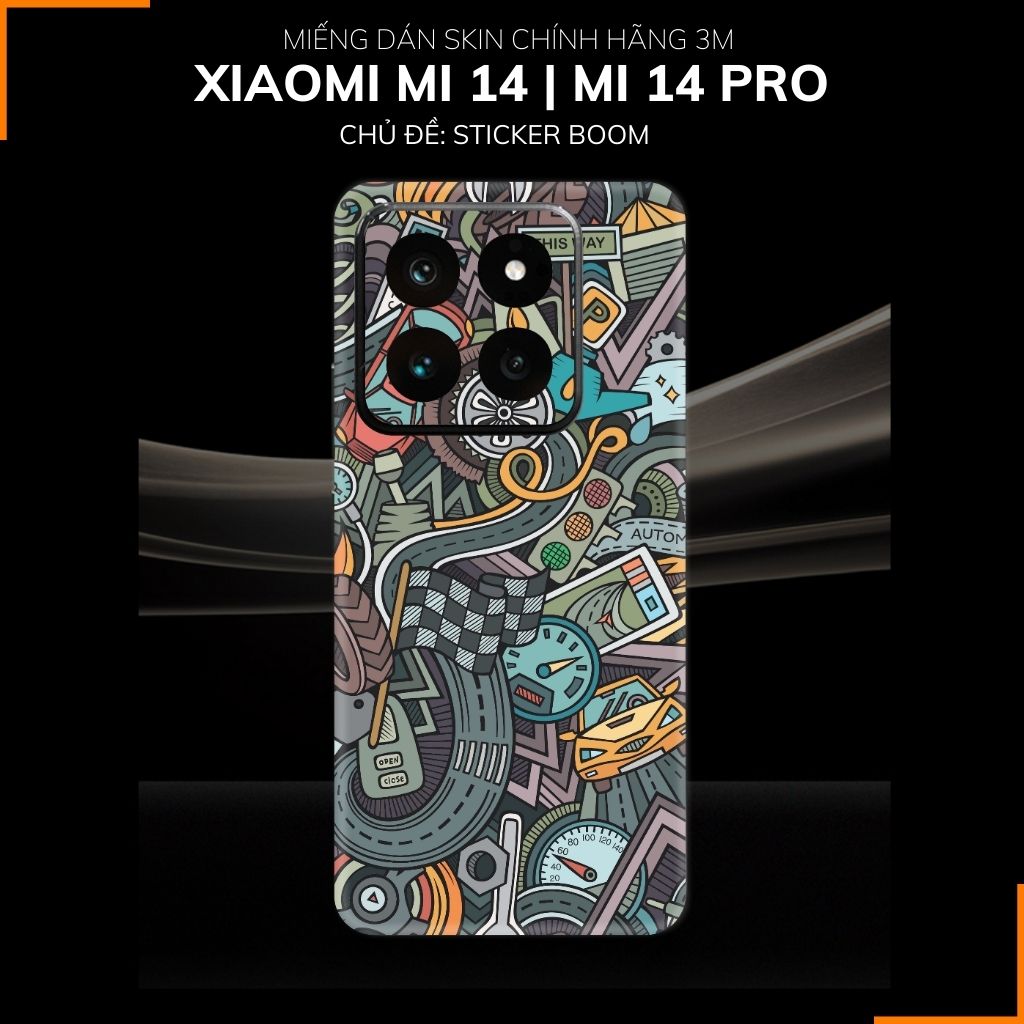 Dán skin điện thoại Xiaomi Mi 14 , Mi 14 Pro full body và camera nhập khẩu chính hãng USA in hình STICKER BOOM - SKD L02 phụ kiện điện thoại huỳnh tân store