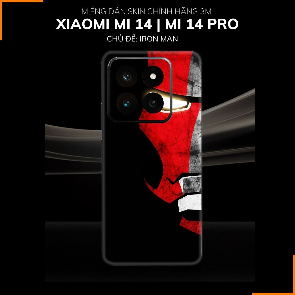 Dán skin điện thoại Xiaomi Mi 14 , Mi 14 Pro full body và camera nhập khẩu chính hãng USA in hình IRON MAN - SKD I07 phụ kiện điện thoại huỳnh tân store