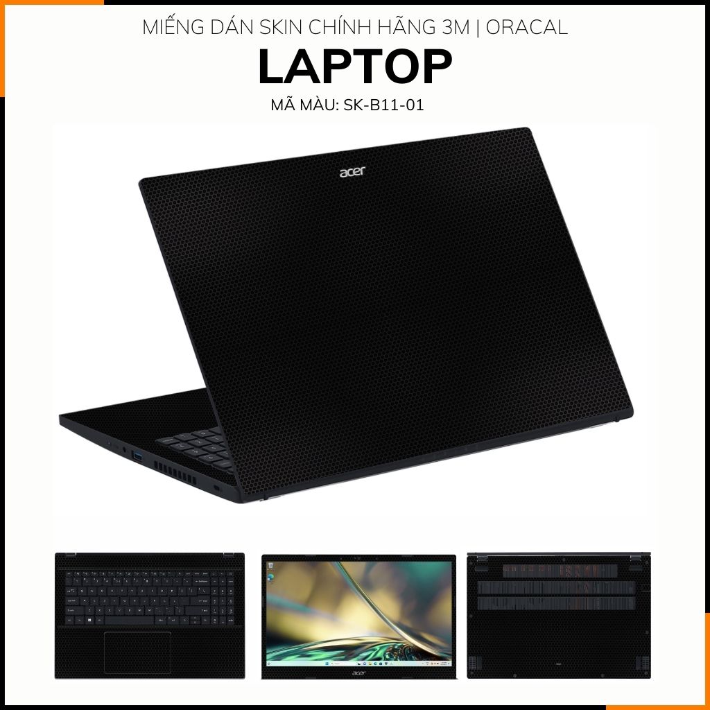 Dán skin laptop asus, dell , acer, hp, msi chính hãng ORAFOL nhập khẩu ĐỨC - SKIN 3M - LAPTOP - MATRIX BLACK - SK-B11-01 phụ kiện điện thoại huỳnh tân store