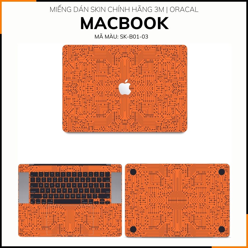 Dán skin macbook pro, macbook air chính hãng 3M nhập khẩu USA - SKIN 3M - MACBOOK - ELECTRIC ORANGE  - SK B01 03    phụ kiện điện thoại huỳnh tân store