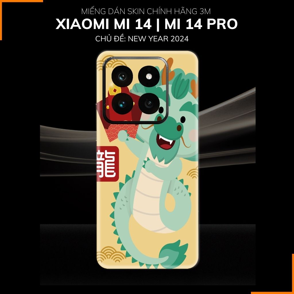 Dán skin điện thoại Xiaomi Mi 14 , Mi 14 Pro full body và camera nhập khẩu chính hãng USA in hình NEW YEAR 2024 - SKD Q26 phụ kiện điện thoại huỳnh tân store