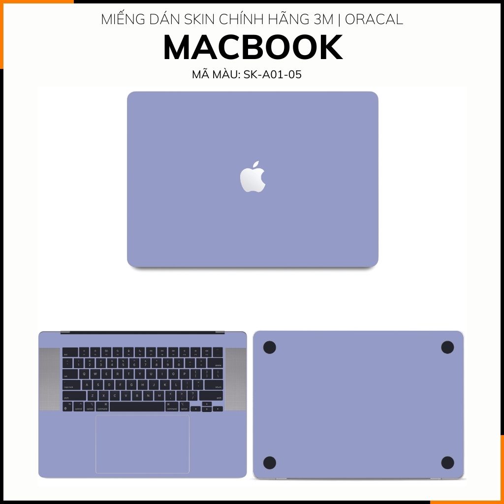Dán skin macbook pro, macbook air chính hãng 3M nhập khẩu USA - SKIN 3M - MACBOOK - PASTEL PURPLE  - SK A01 05 phụ kiện điện thoại huỳnh tân store