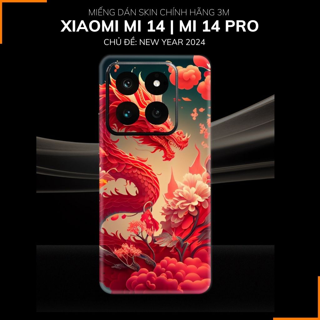 Dán skin điện thoại Xiaomi Mi 14 , Mi 14 Pro full body và camera nhập khẩu chính hãng USA in hình NEW YEAR 2024 - SKD Q13 phụ kiện điện thoại huỳnh tân store