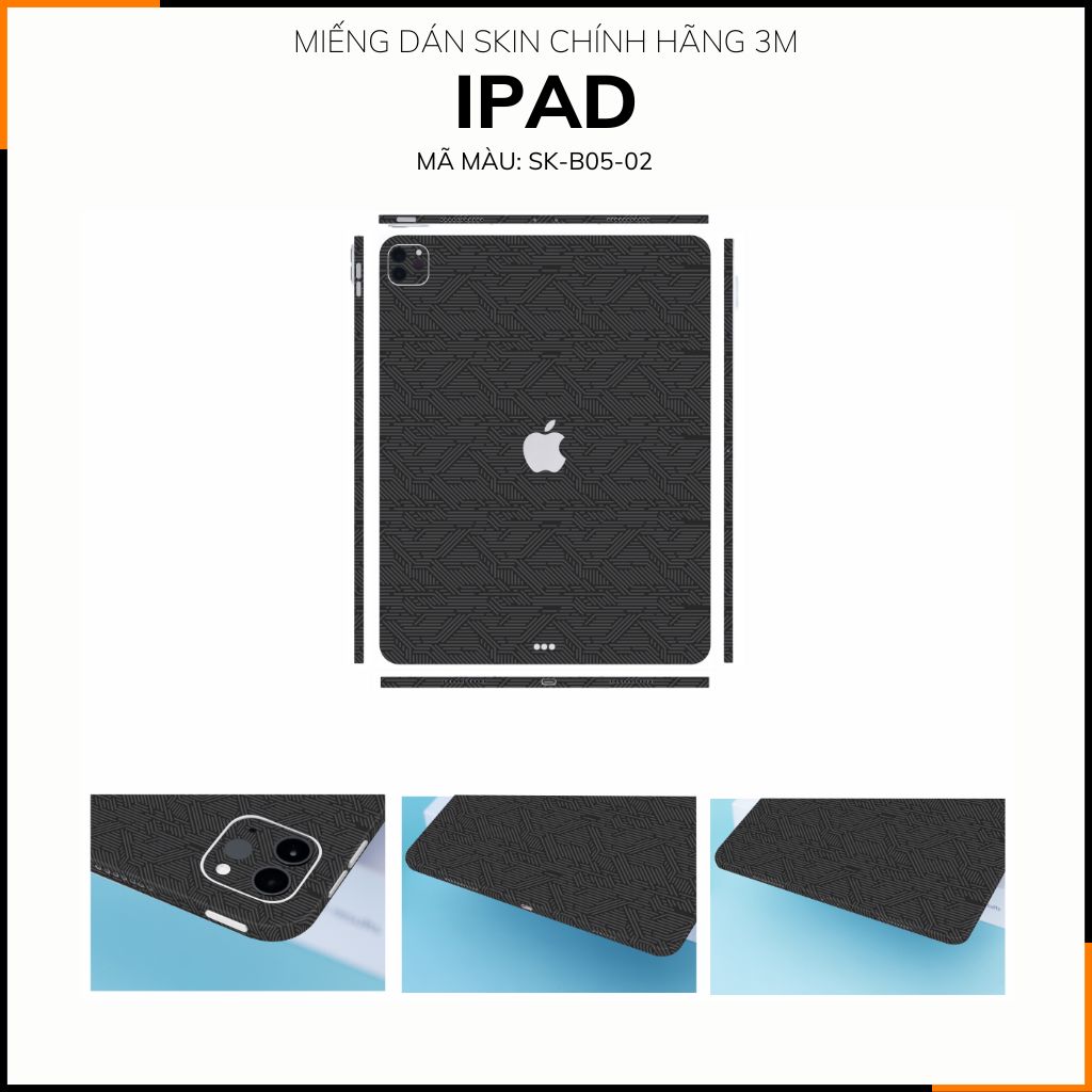 Dán skin ipad , ipad pro, ipad air , ipad mini full body và camera chính hãng 3M - PATTEN TEXTURE 02 - SK-B05-02 phụ kiện điện thoại huỳnh tân store