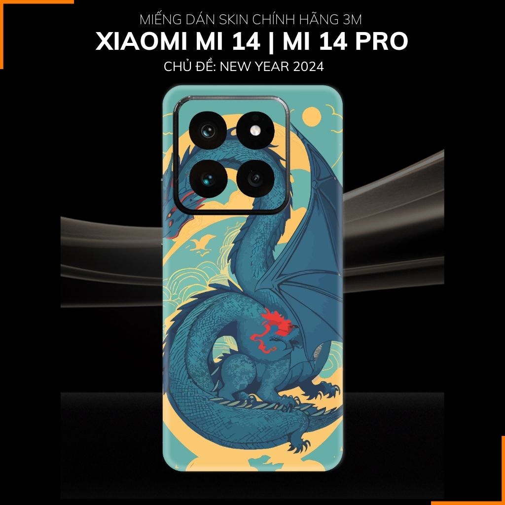 Dán skin điện thoại Xiaomi Mi 14 , Mi 14 Pro full body và camera nhập khẩu chính hãng USA in hình NEW YEAR 2024 - SKD Q05 phụ kiện điện thoại huỳnh tân store