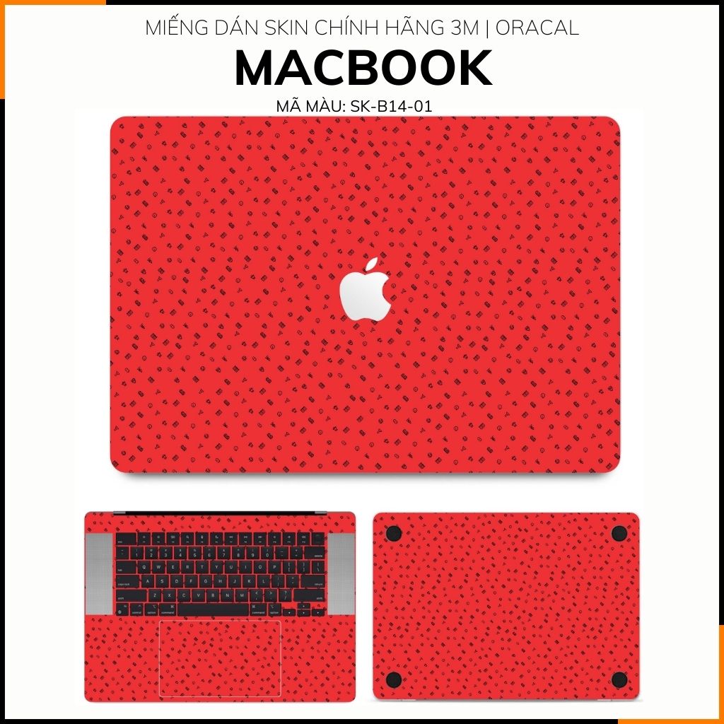 Dán skin macbook pro, macbook air chính hãng 3M nhập khẩu USA - SKIN 3M - MACBOOK - MANY STICKER RED - SK-B14-01 phụ kiện điện thoại huỳnh tân store