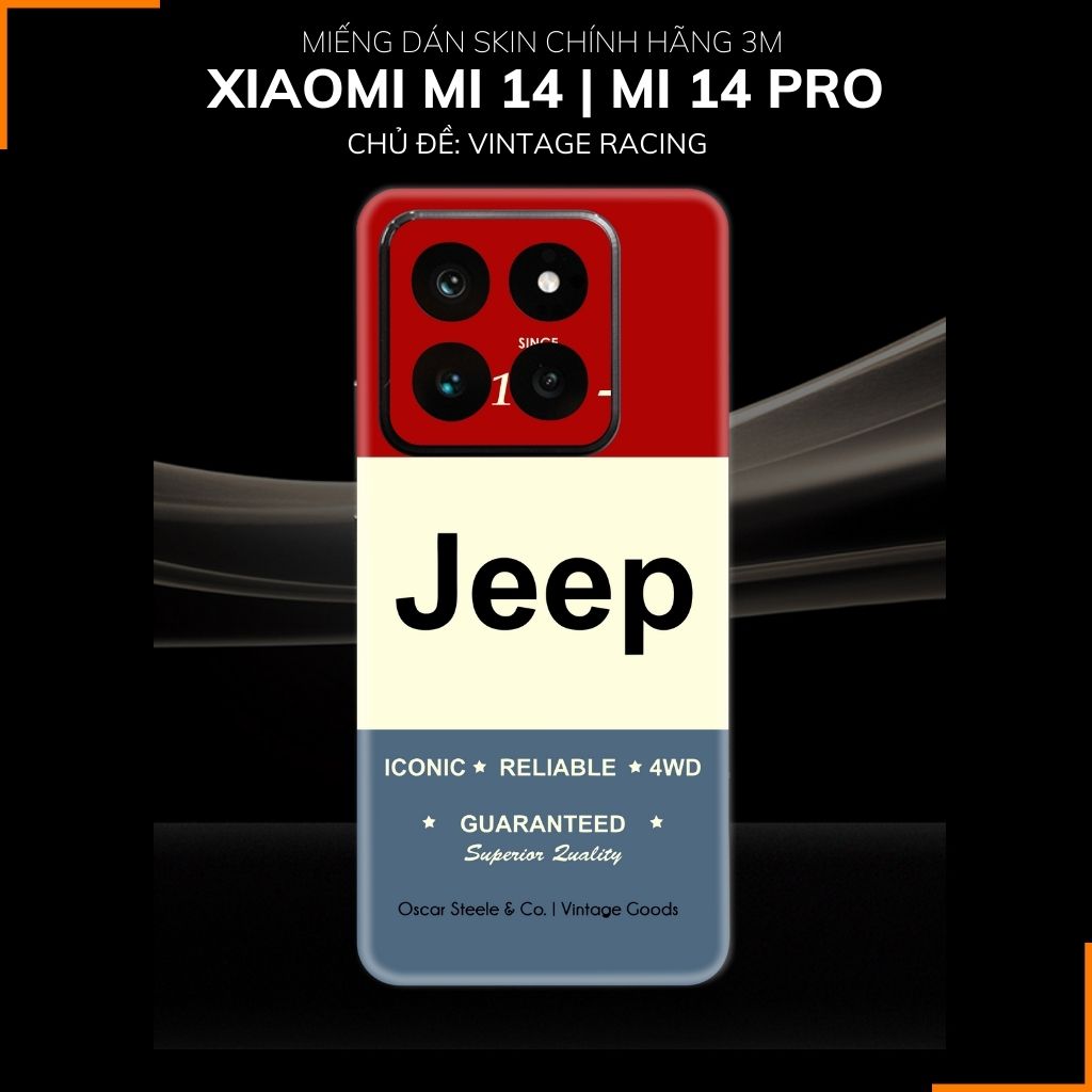 Dán skin điện thoại Xiaomi Mi 14 , Mi 14 Pro full body và camera nhập khẩu chính hãng USA in hình VINTAGE RACING - SKD O08 phụ kiện điện thoại huỳnh tân store