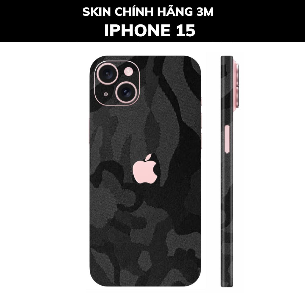 Dán skin điện thoại Iphone 15, Iphone 15 Plus full body và camera nhập khẩu chính hãng USA phụ kiện điện thoại huỳnh tân store - CAMO BLACK - Warp Skin Collection