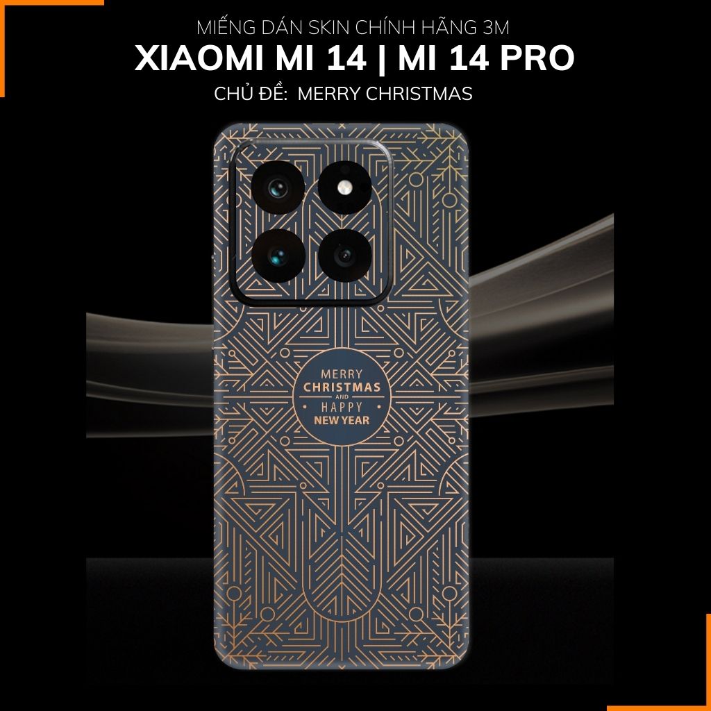 Dán skin điện thoại Xiaomi Mi 14 , Mi 14 Pro full body và camera nhập khẩu chính hãng USA in hình MERRY CHRISTMAS - SKD P09 phụ kiện điện thoại huỳnh tân store