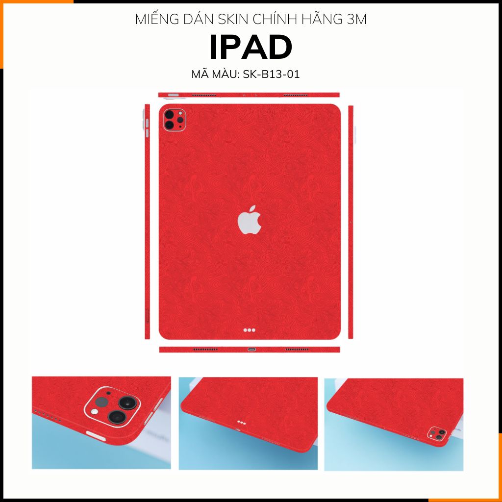 Dán skin ipad , ipad pro, ipad air , ipad mini full body và camera chính hãng 3M - MAP RED -  SK B13 01 phụ kiện điện thoại huỳnh tân store