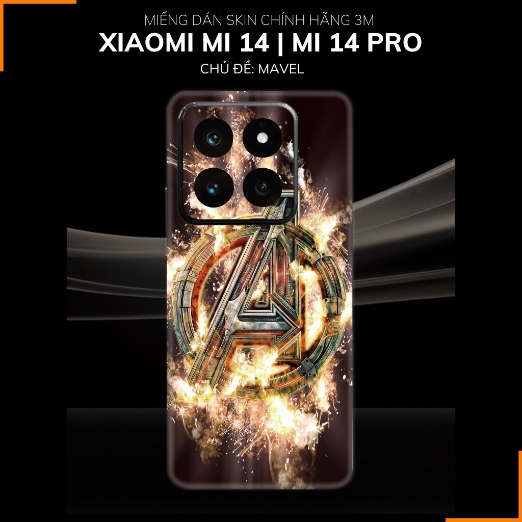 Dán skin điện thoại Xiaomi Mi 14 , Mi 14 Pro full body và camera nhập khẩu chính hãng USA in hình MAVEL - SKD M09 phụ kiện điện thoại huỳnh tân store