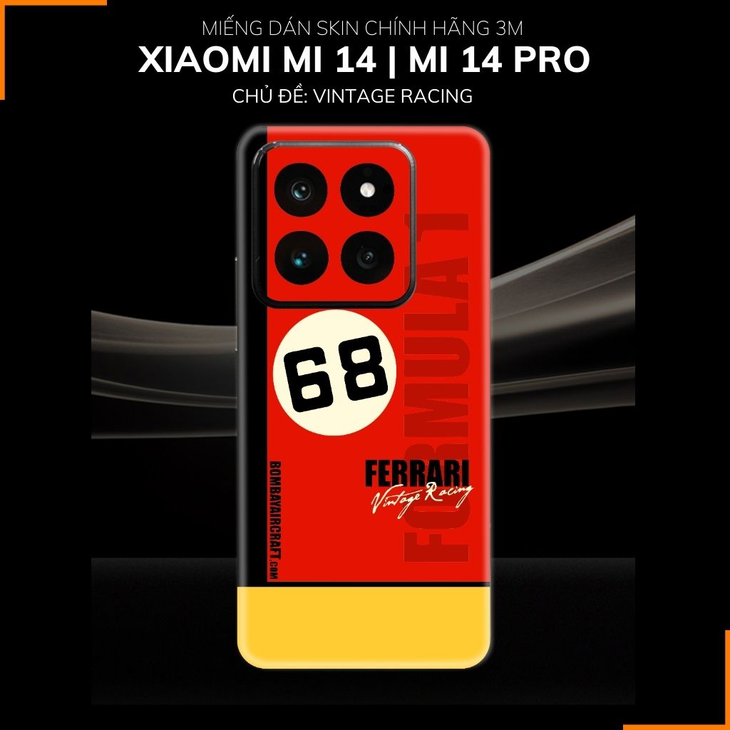 Dán skin điện thoại Xiaomi Mi 14 , Mi 14 Pro full body và camera nhập khẩu chính hãng USA in hình VINTAGE RACING - SKD O15 phụ kiện điện thoại huỳnh tân store