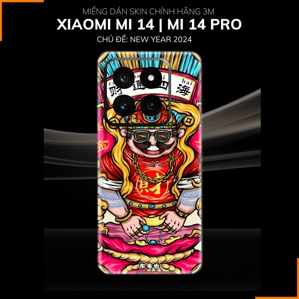 Dán skin điện thoại Xiaomi Mi 14 , Mi 14 Pro full body và camera nhập khẩu chính hãng USA in hình NEW YEAR 2024 - SKD Q53 phụ kiện điện thoại huỳnh tân store