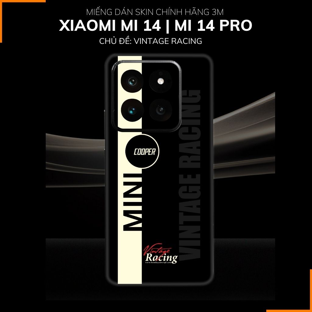 Dán skin điện thoại Xiaomi Mi 14 , Mi 14 Pro full body và camera nhập khẩu chính hãng USA in hình VINTAGE RACING - SKD O16 phụ kiện điện thoại huỳnh tân store