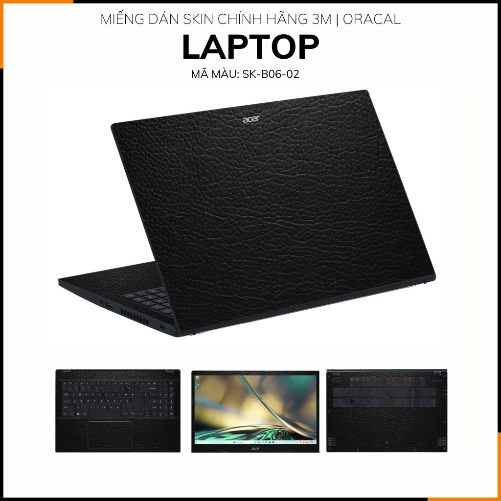Dán skin laptop asus, dell , acer, hp, msi chính hãng ORAFOL nhập khẩu ĐỨC - SKIN 3M - LAPTOP - LEATHER BLACK - SK-B06-02 phụ kiện điện thoại huỳnh tân store