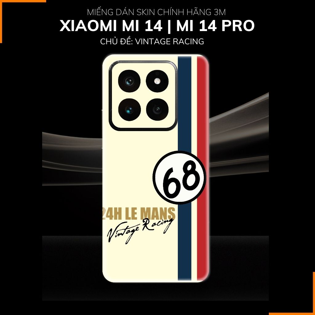 Dán skin điện thoại Xiaomi Mi 14 , Mi 14 Pro full body và camera nhập khẩu chính hãng USA in hình VINTAGE RACING - SKD O17 phụ kiện điện thoại huỳnh tân store