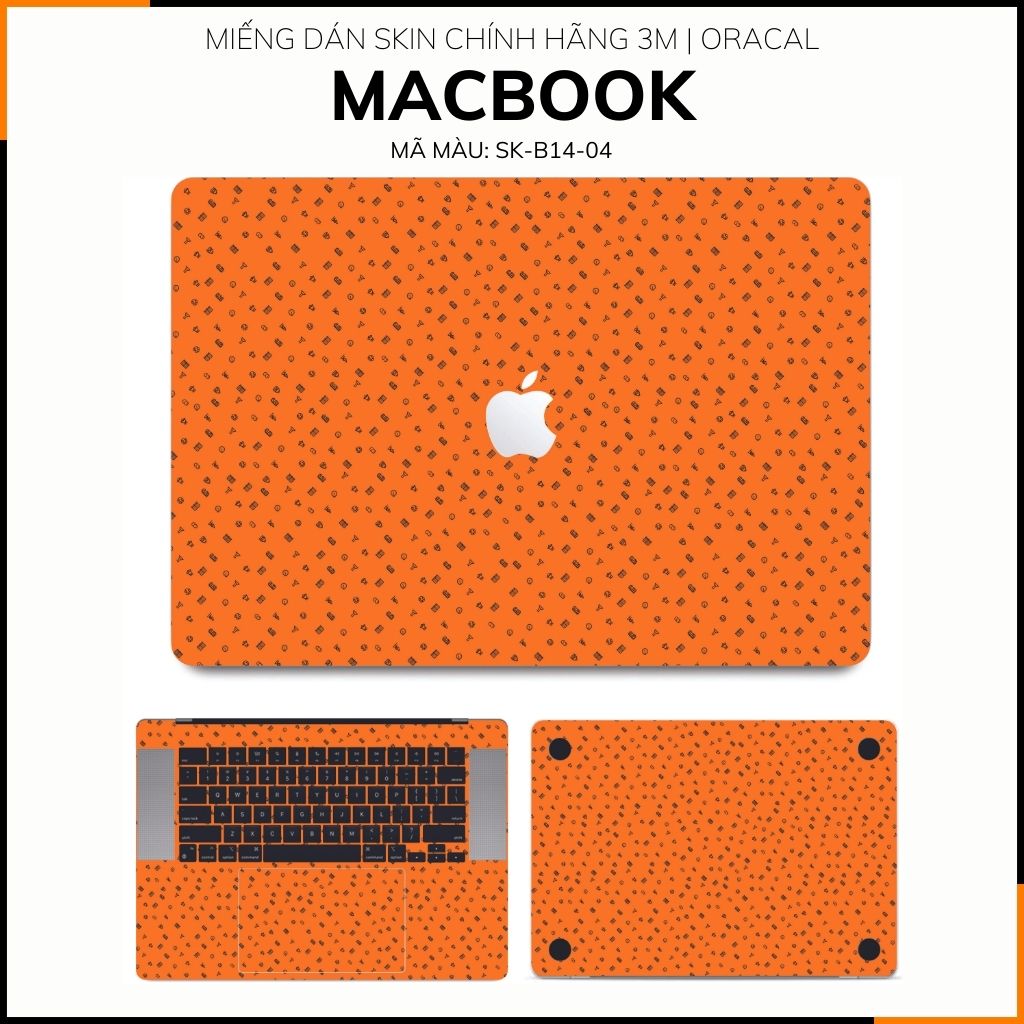 Dán skin macbook pro, macbook air chính hãng 3M nhập khẩu USA - SKIN 3M - MACBOOK - MANY STICKER ORANGE - SK-B14-04 phụ kiện điện thoại huỳnh tân store