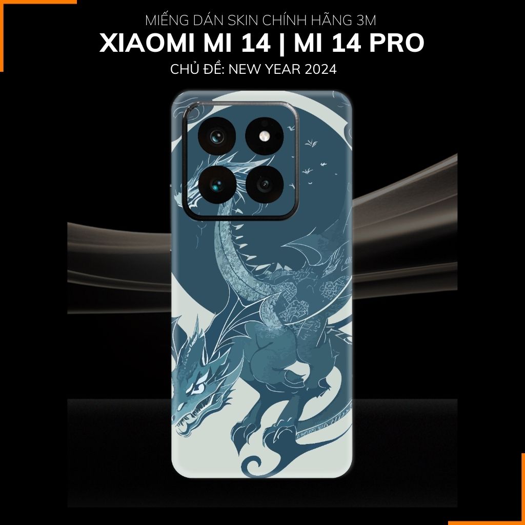 Dán skin điện thoại Xiaomi Mi 14 , Mi 14 Pro full body và camera nhập khẩu chính hãng USA in hình NEW YEAR 2024 - SKD Q04 phụ kiện điện thoại huỳnh tân store