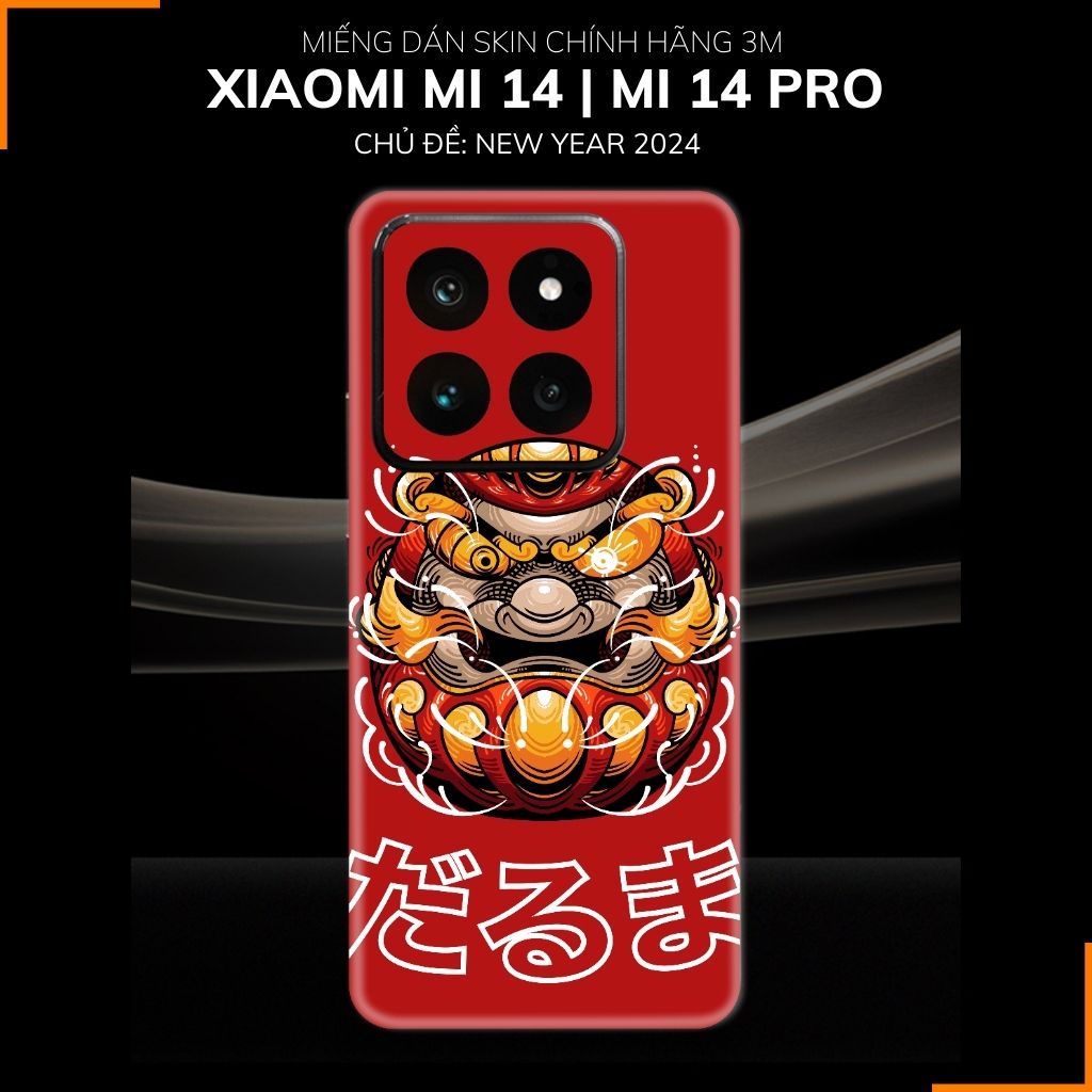 Dán skin điện thoại Xiaomi Mi 14 , Mi 14 Pro full body và camera nhập khẩu chính hãng USA in hình NEW YEAR 2024 - SKD Q20 phụ kiện điện thoại huỳnh tân store