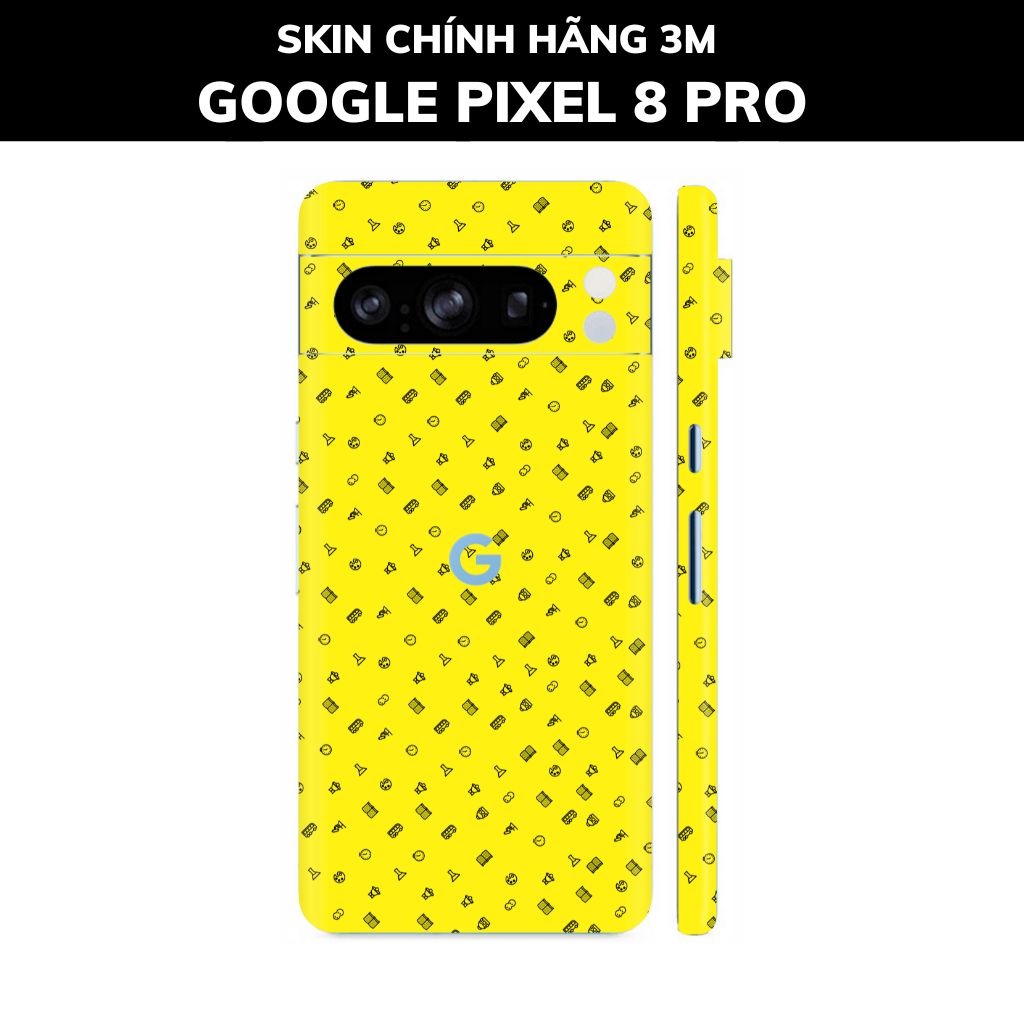 Dán skin điện thoại Pixel 8, Pixel 8 Pro full body và camera nhập khẩu chính hãng USA phụ kiện điện thoại huỳnh tân store - MANY STICKER YELLOW - Warp Skin Collection