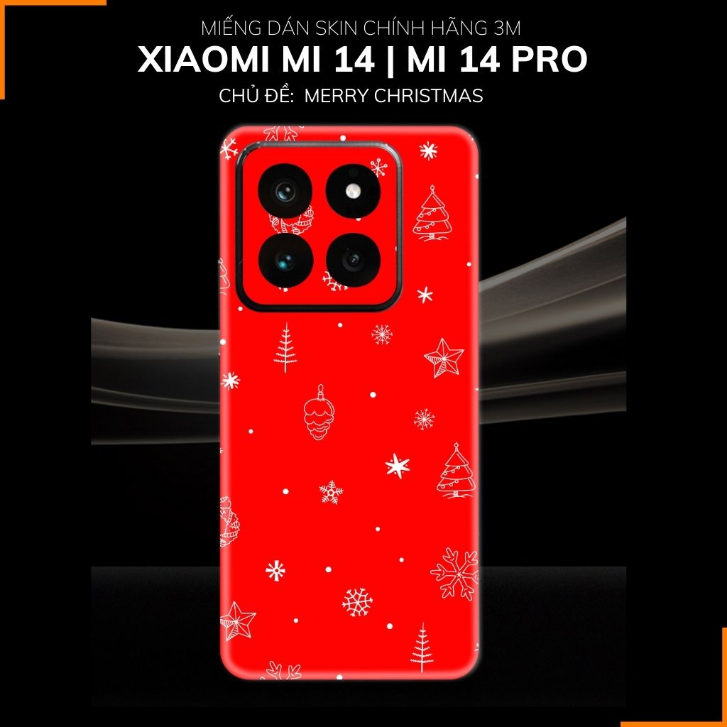 Dán skin điện thoại Xiaomi Mi 14 , Mi 14 Pro full body và camera nhập khẩu chính hãng USA in hình MERRY CHRISTMAS - SKD P16 phụ kiện điện thoại huỳnh tân store