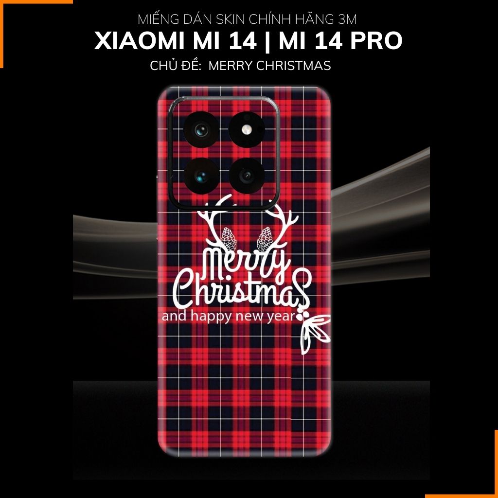 Dán skin điện thoại Xiaomi Mi 14 , Mi 14 Pro full body và camera nhập khẩu chính hãng USA in hình MERRY CHRISTMAS - SKD P08 phụ kiện điện thoại huỳnh tân store